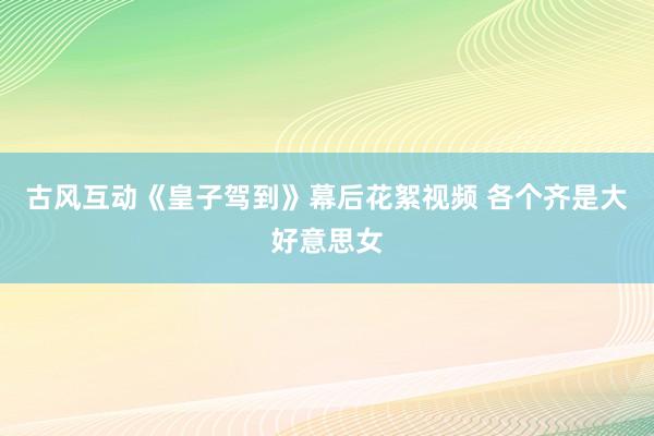 古风互动《皇子驾到》幕后花絮视频 各个齐是大好意思女